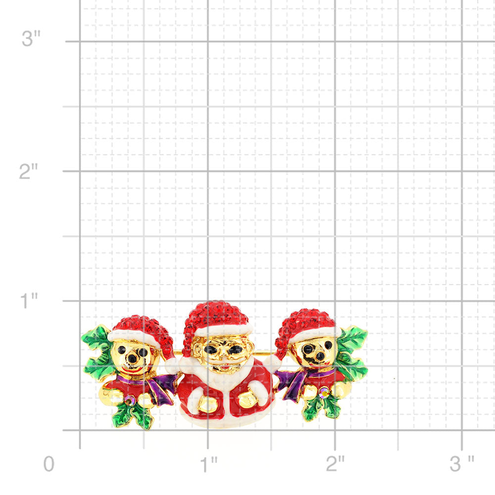 Christmas Santa Christmas Bear Pin Brooch