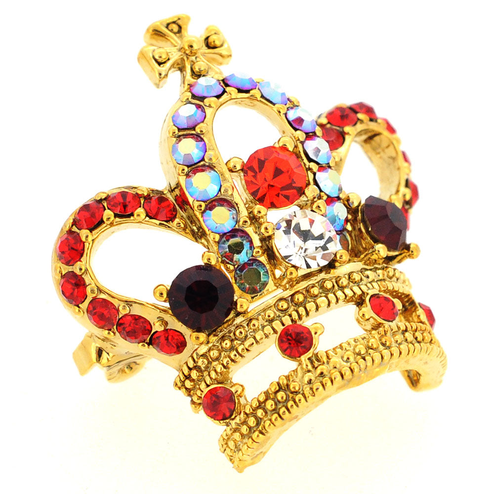 Ruby Golden Crown Brooch