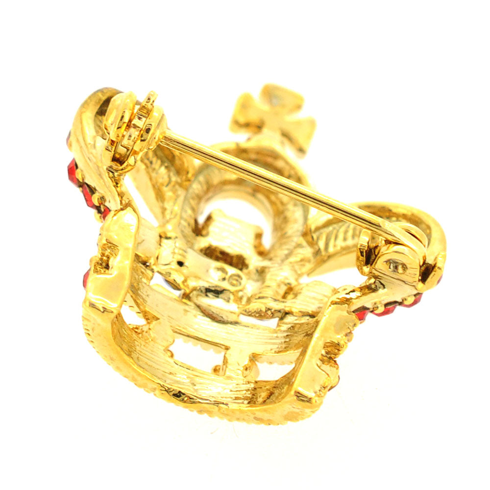 Ruby Golden Crown Brooch