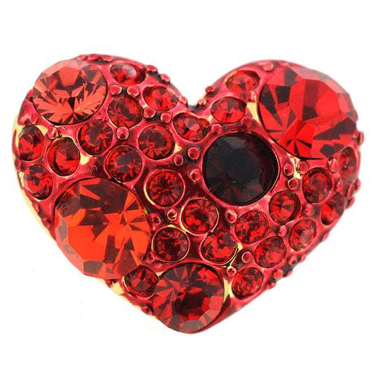 Ruby Crystal Heart Lapel Pin