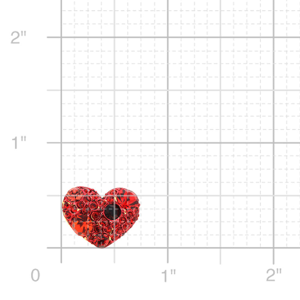 Ruby Crystal Heart Lapel Pin