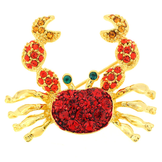 Ruby Crab Pin Brooch