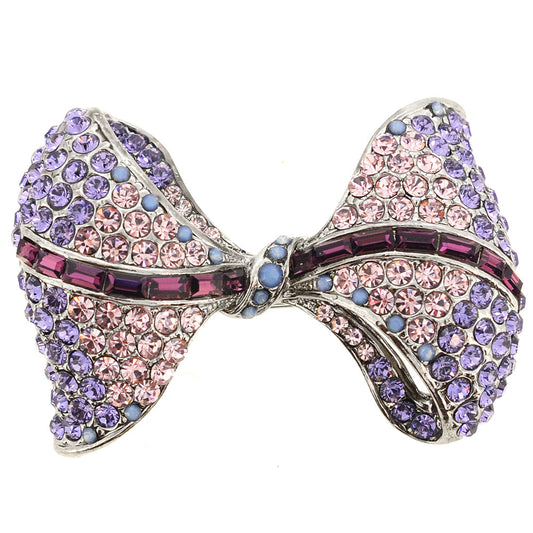 Purple Bow Pin Brooch