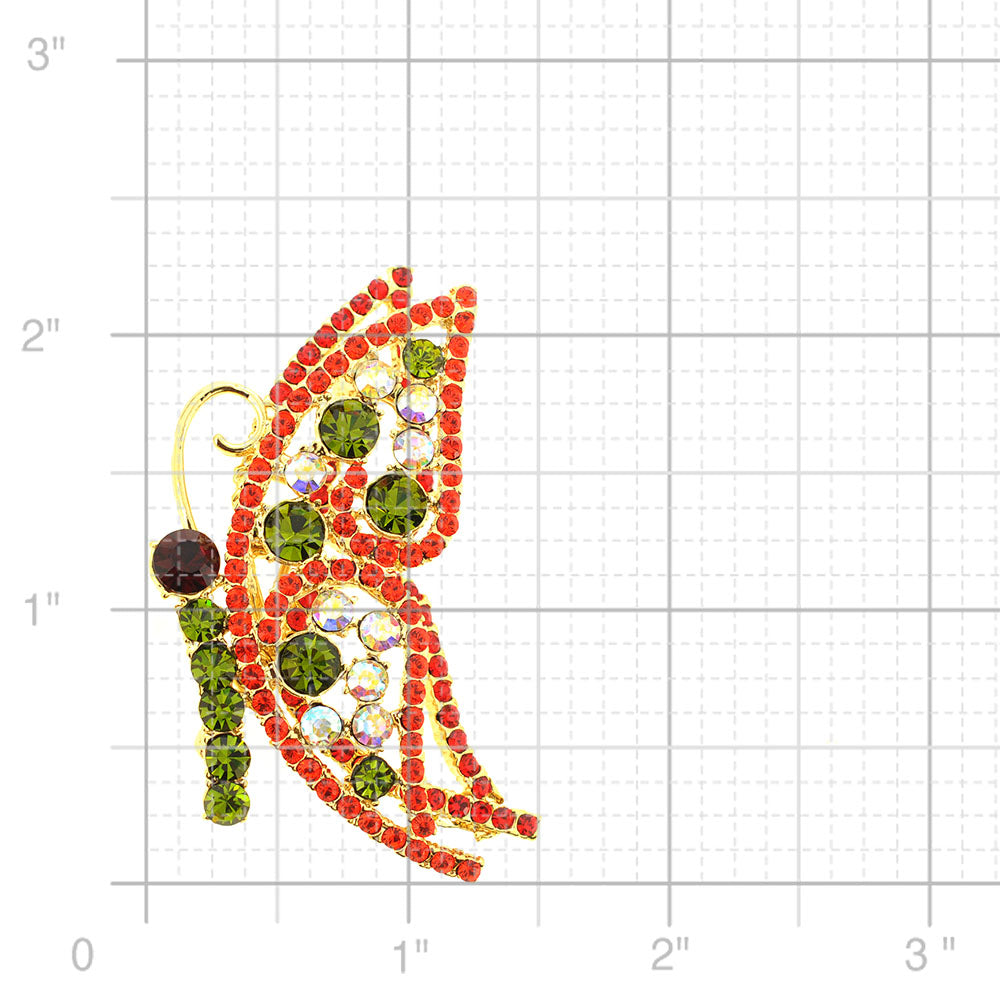 Multicolor Butterfly Pin Brooch