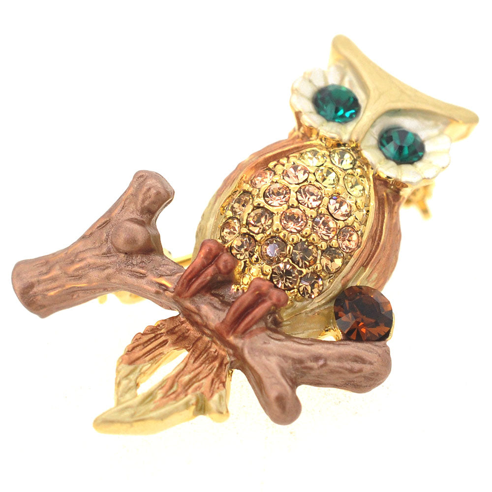 Brown Owl Pin Brooch