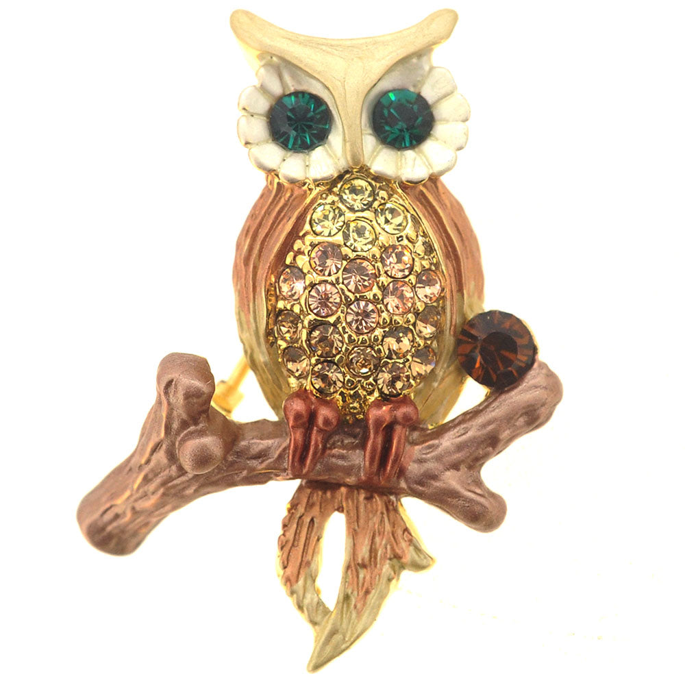 Brown Owl Pin Brooch