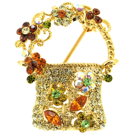 Yellow Lady Handbag Pin Brooch