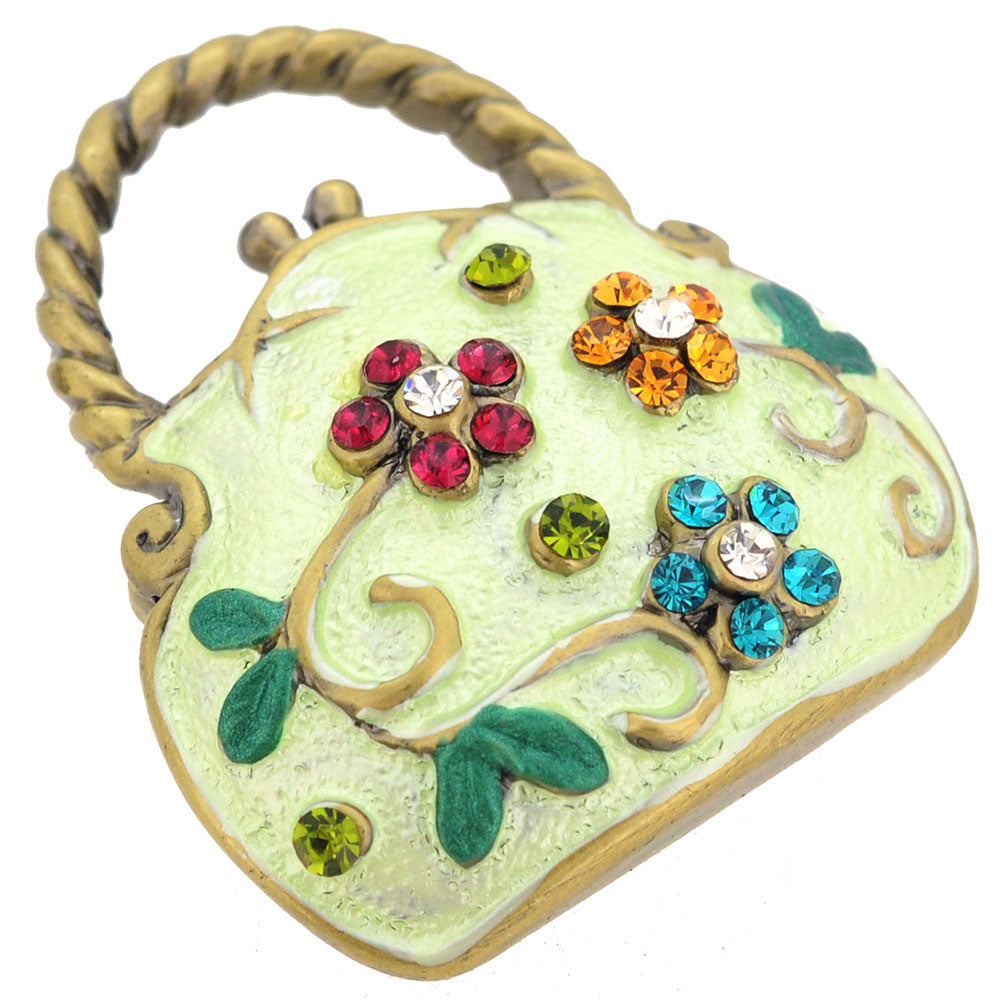 Light Green Flower Handbag Pin Brooch