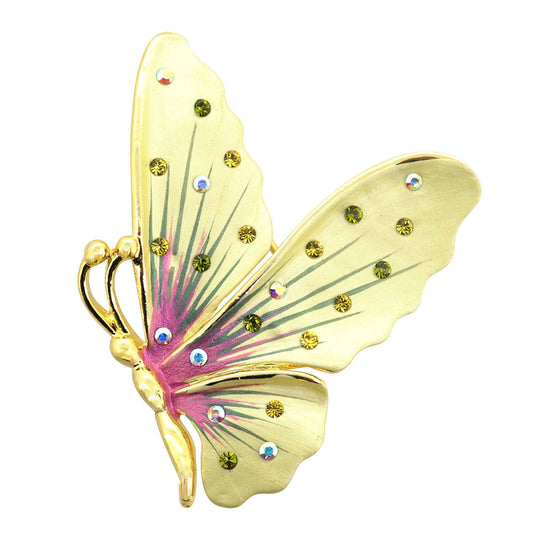 Yellow Butterfly Pin Brooch And Pendant