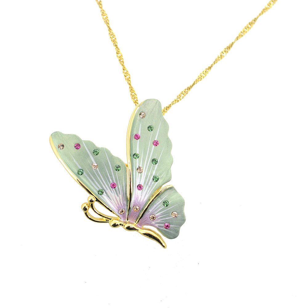 Green Butterfly Pin Brooch And Pendant