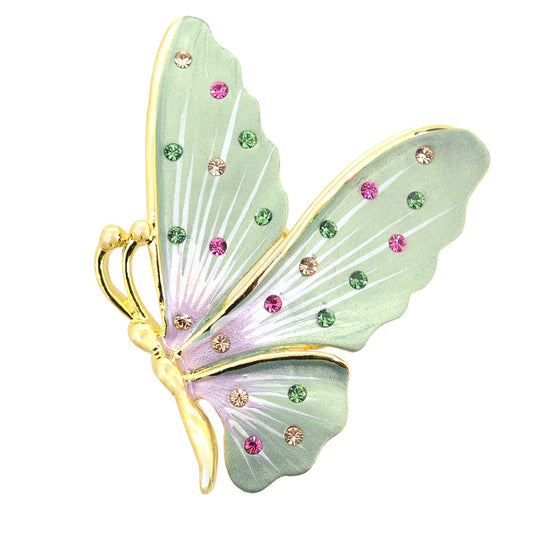 Green Butterfly Pin Brooch And Pendant