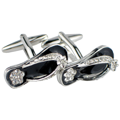 Black and Silver Slippers Cufflinks