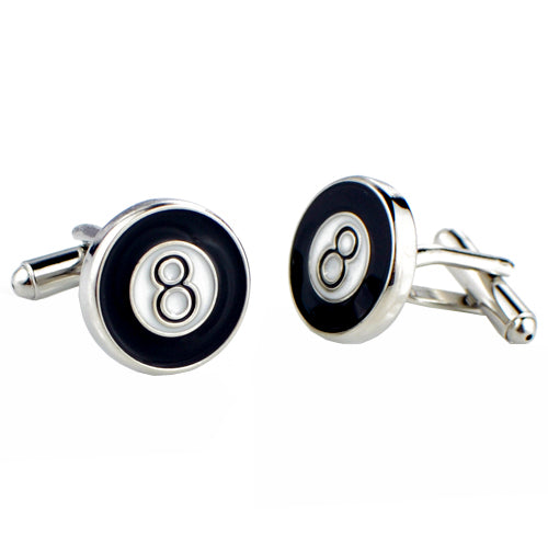 Black and White Lucky Number Eight Cufflinks