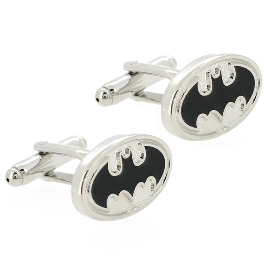 Black and Silver Batman Superhero Cufflinks