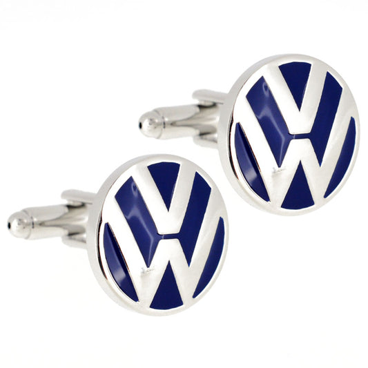Blue Volkswagen Logo Automotive Car Cufflinks