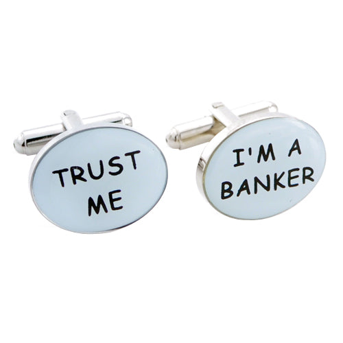 Silver Trust me Im a Banker Cufflinks