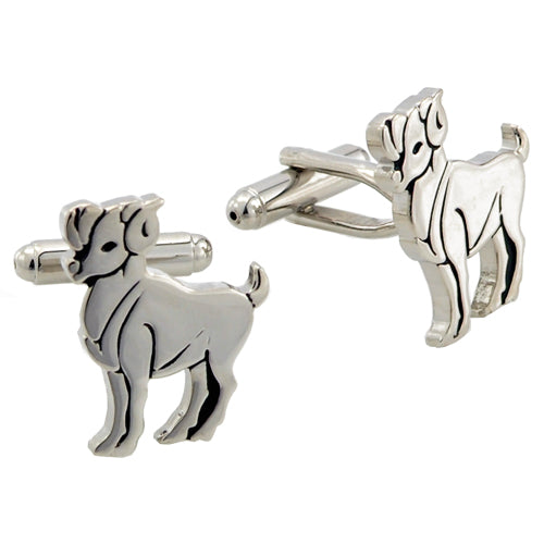 Aries Astrology Sign Cufflinks Black and Silver Cuff links