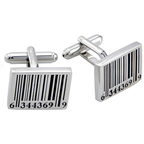 Barcode Cufflinks Silver Cuff links