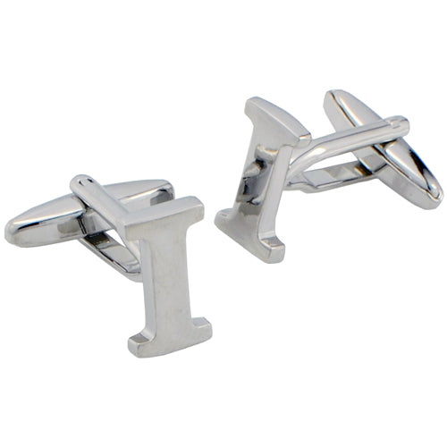 Initials Cufflinks Letter I Silver Cuff-links (Mix and Match any Initials & Number)