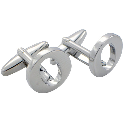 Initials Cufflinks Letter O Silver Cuff-links (Mix and Match any Initials & Number)