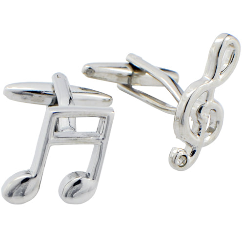 Music Note Set Cufflinks Silver Cuff Links
