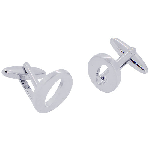 Number 0 Cufflinks zero Silver Cuff-links (Mix and Match any Initials & Number)