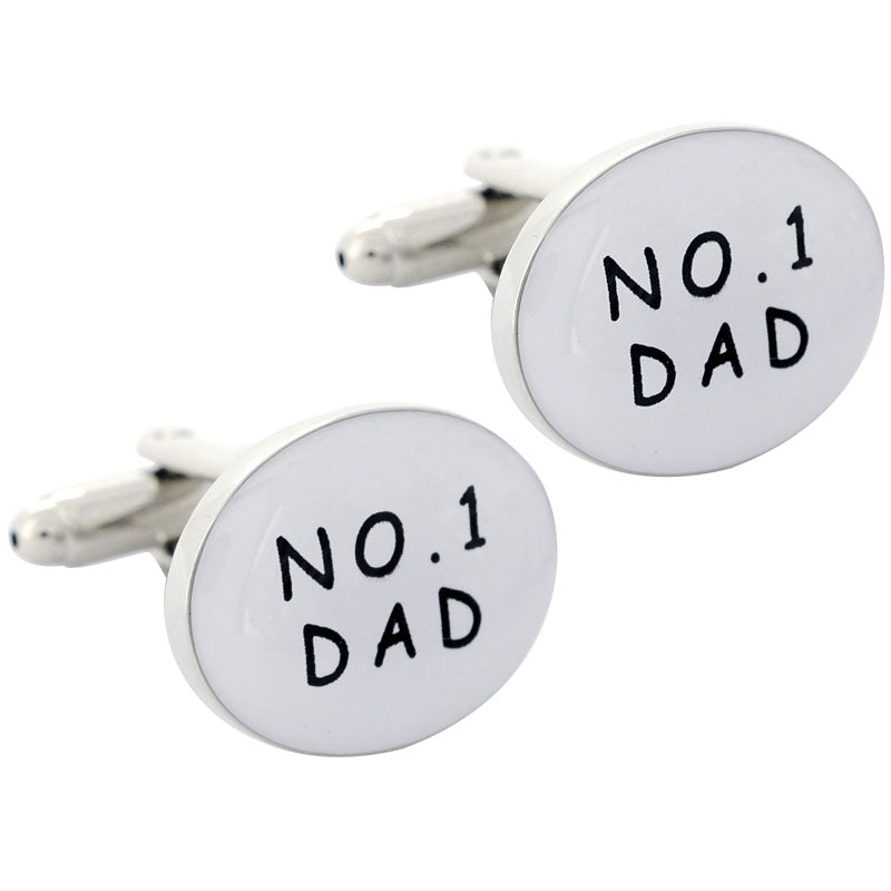 No.1 Dad Cufflinks Silver Cuff-links