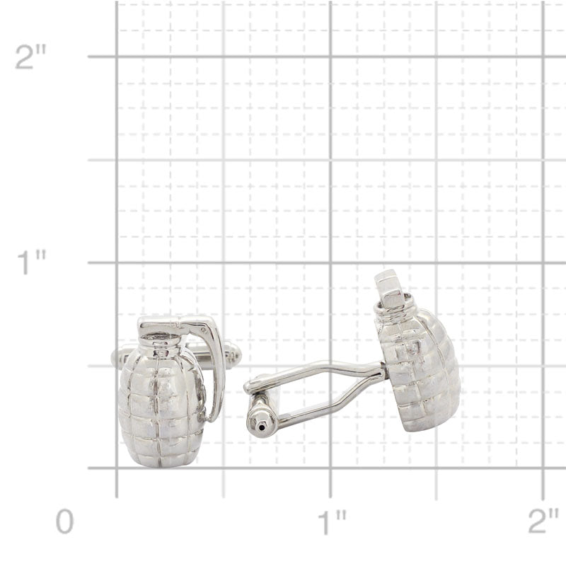Classic Grenade Silver Cuff-links