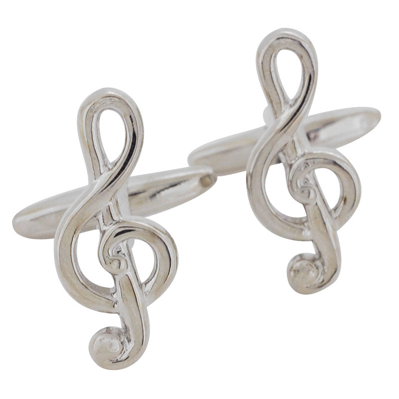 Music Note Cufflinks Silver Cuff-links Music Cuff links