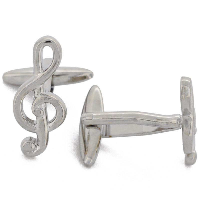 Music Note Cufflinks Silver Cuff-links Music Cuff links