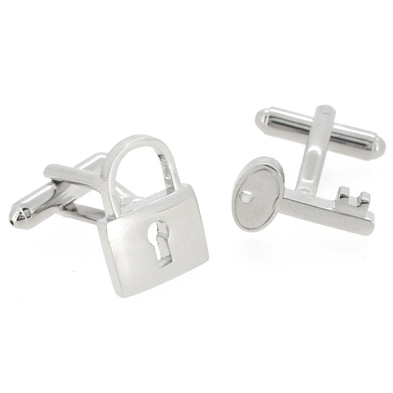 Silver Key And Lock Cufflinks