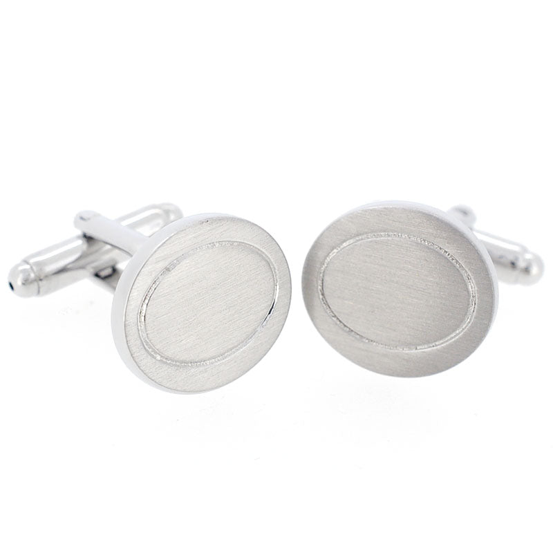 Silver Oval Engravable Cufflinks