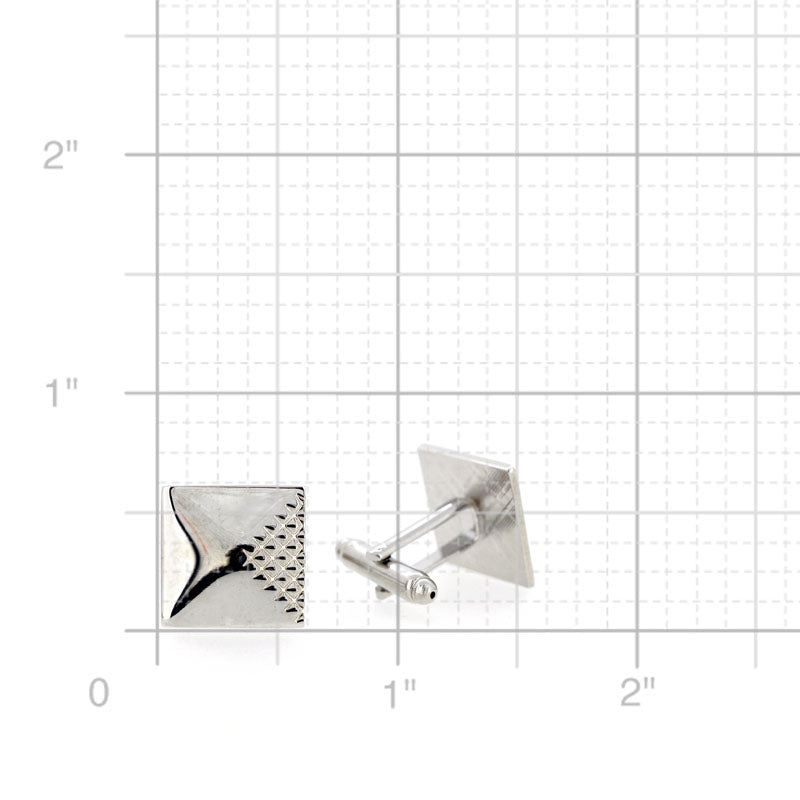 Silver Square Grid Cufflinks