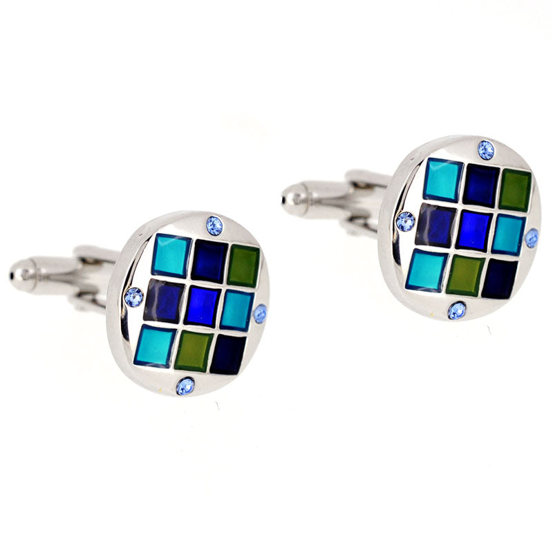 Sapphire Multicolor Checkered Cufflinks