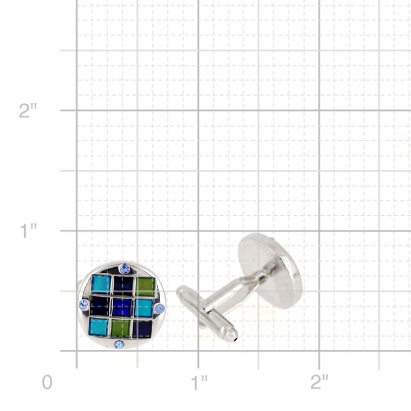 Sapphire Multicolor Checkered Cufflinks