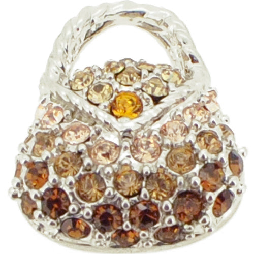 Colorful Swarovski Crystal Handbag Silver Pendant