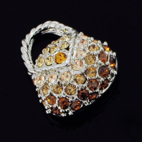 Colorful Swarovski Crystal Handbag Silver Pendant