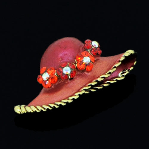 Swarovski Crystal Red Hat Golden Pendant