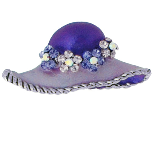 Purple Easter Bonnet Hat Swarovski Crystal Pendant