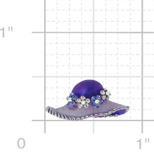 Purple Easter Bonnet Hat Swarovski Crystal Pendant