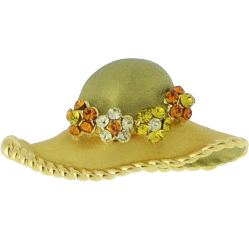 Green Easter Bonnet Hat Swarovski Crystal  Pendant