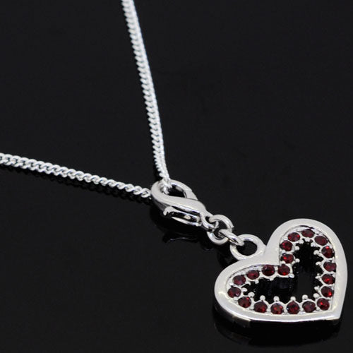 Garnet Heart Pendent Swarovski Crystal Pendant