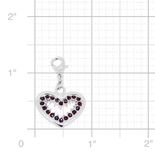 Garnet Heart Pendent Swarovski Crystal Pendant