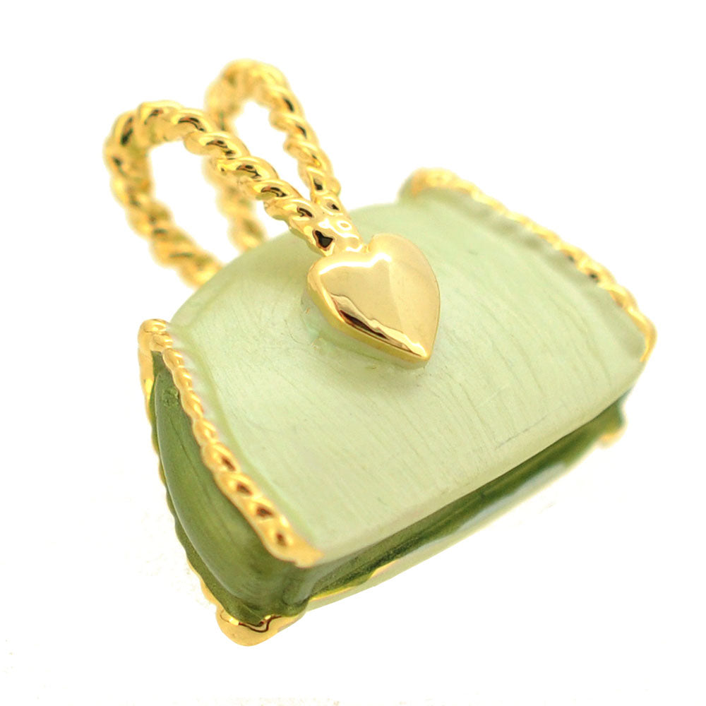 Swarovski Crystal Light Green Handbag Golden Pendant