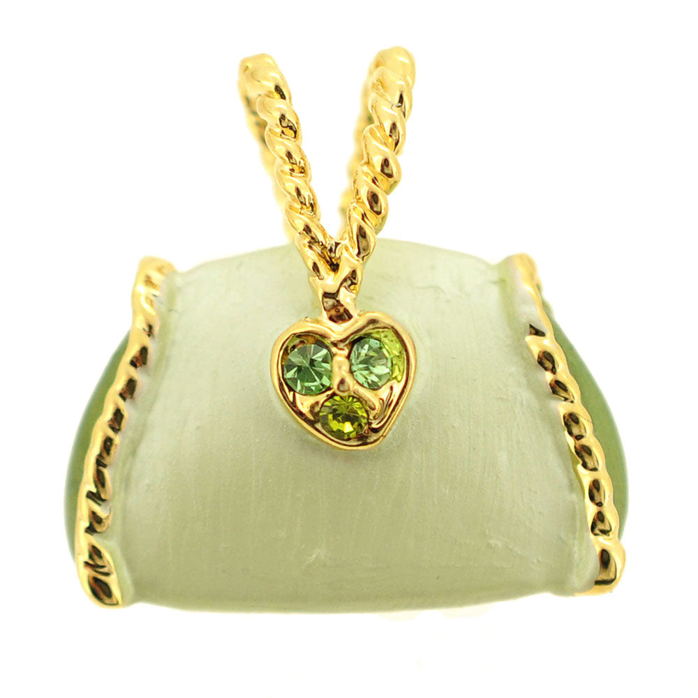 Swarovski Crystal Light Green Handbag Golden Pendant