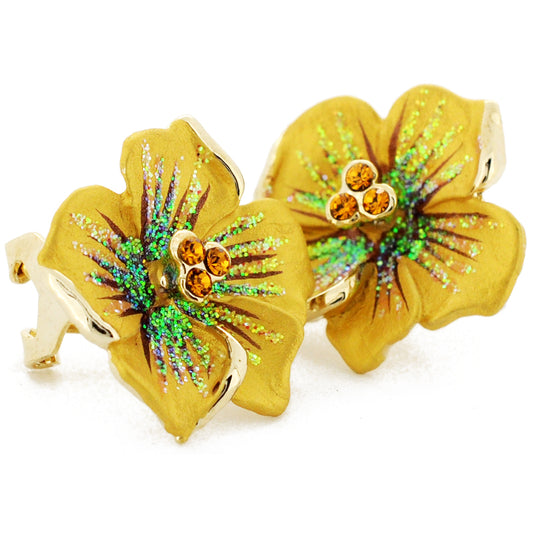 Topaz Flower Swarovski Crystal Earrings