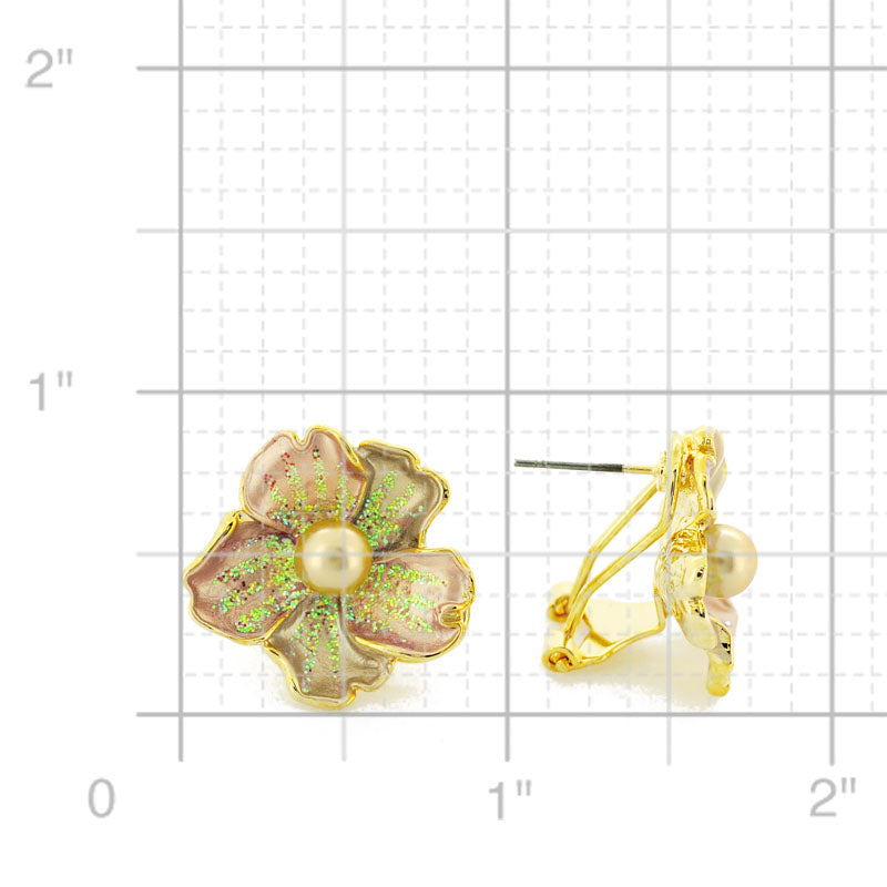 Topaz Pearl Flower Earrings