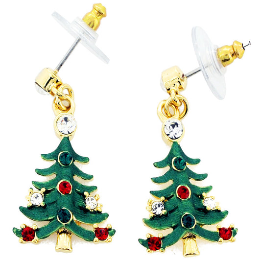 Christmas Tree Swarovski Crystal Earrings