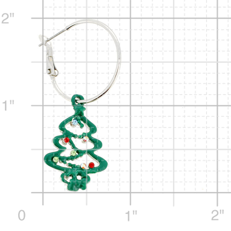 Christmas Stocking and Christmas Tree Swarovski Crystal Earrings