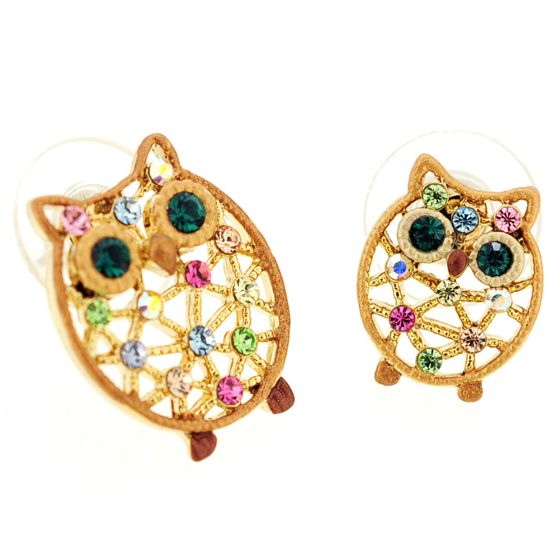 Mom And Baby Owl Pierced Earring